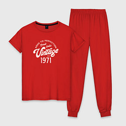 Пижама хлопковая женская 1971 год - выдержанный до совершенства, цвет: красный