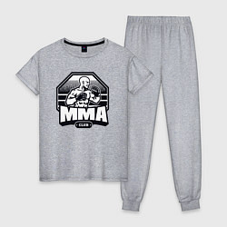 Пижама хлопковая женская MMA club, цвет: меланж