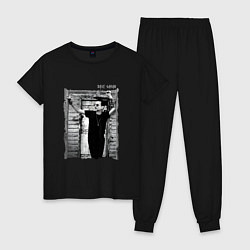Пижама хлопковая женская Depeche Mode - Dave Gahan позирует, цвет: черный