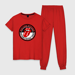 Пижама хлопковая женская Rolling Stones established 1962, цвет: красный