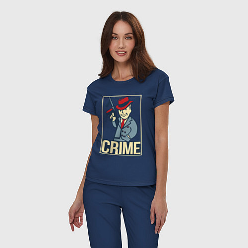 Женская пижама Vault crime / Тёмно-синий – фото 3