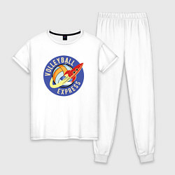 Пижама хлопковая женская Volleyball express, цвет: белый