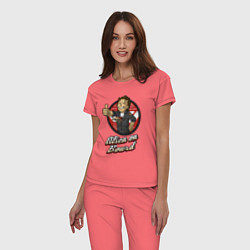 Пижама хлопковая женская Fallout - vault girl, цвет: коралловый — фото 2