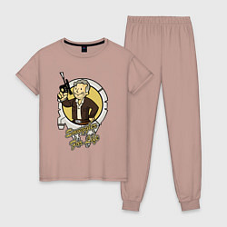 Пижама хлопковая женская Fallout - smuggler boy, цвет: пыльно-розовый