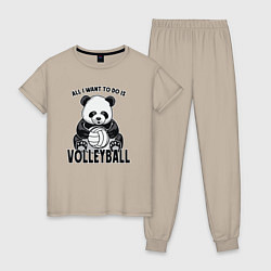 Женская пижама Panda volleyball