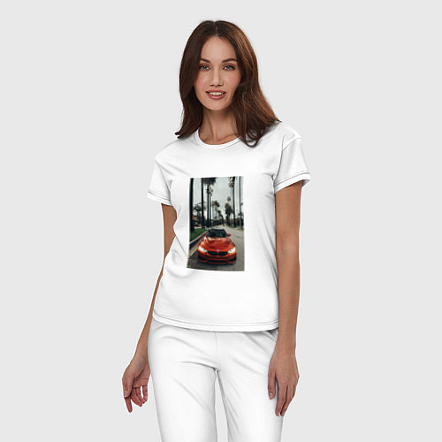 Женская пижама Современные машины / Белый – фото 3