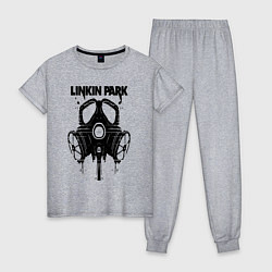 Пижама хлопковая женская Linkin Park - gas mask, цвет: меланж