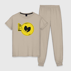 Пижама хлопковая женская Wu-Tang vinyl, цвет: миндальный