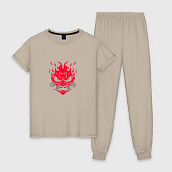Женская пижама Логотип Samurai Cyberpunk 2077 - симметричный