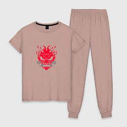Женская пижама Логотип Samurai Cyberpunk 2077 - симметричный