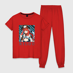 Пижама хлопковая женская Танцовщица Нилу, цвет: красный