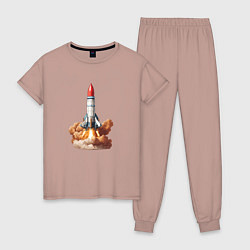 Женская пижама Взлет космической ракеты