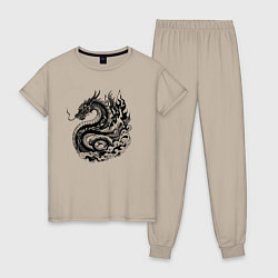 Женская пижама Японский дракон - ирезуми