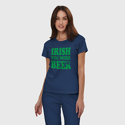 Пижама хлопковая женская Irish you were beer, цвет: тёмно-синий — фото 2