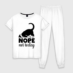 Пижама хлопковая женская Nope - not today, цвет: белый
