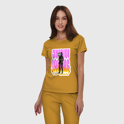 Женская пижама Милый титан ТВ Мен / Горчичный – фото 3