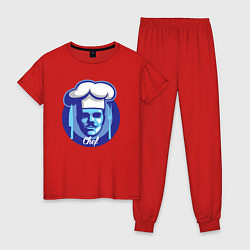 Пижама хлопковая женская Шеф-повар, цвет: красный