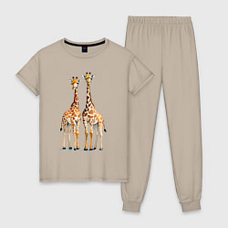 Женская пижама Друзья-жирафы