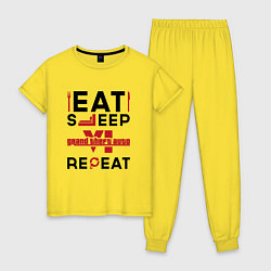 Женская пижама Надпись: eat sleep GTA6 repeat