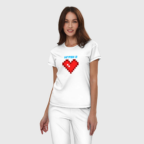 Женская пижама Heart player 2 pixels парные / Белый – фото 3