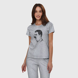 Пижама хлопковая женская Сталин в профиль, цвет: меланж — фото 2