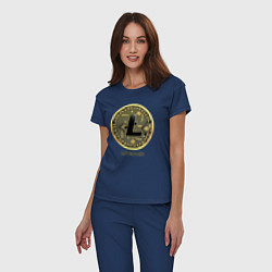 Пижама хлопковая женская Litecoin крипта, цвет: тёмно-синий — фото 2
