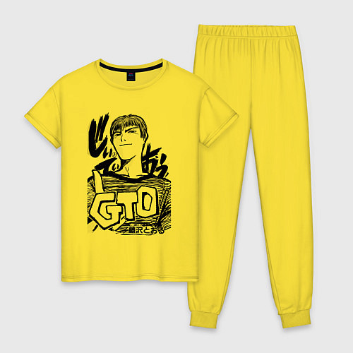 Женская пижама Эйкити Онидзука - GTO / Желтый – фото 1