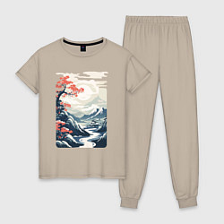 Женская пижама Горный пейзаж в японском стиле