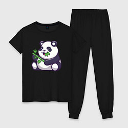Женская пижама Панда ест бамбук