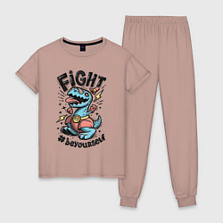 Пижама хлопковая женская Fight Light, цвет: пыльно-розовый