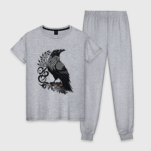 Женская пижама Мистический славянский ворон / Меланж – фото 1