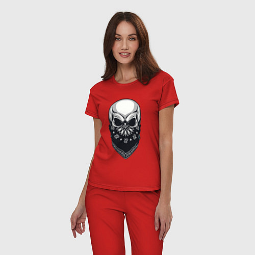 Женская пижама Gangster skull / Красный – фото 3