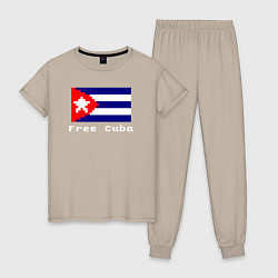 Пижама хлопковая женская Free Cuba, цвет: миндальный