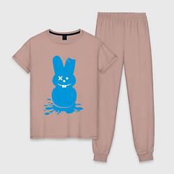 Пижама хлопковая женская Blue bunny, цвет: пыльно-розовый