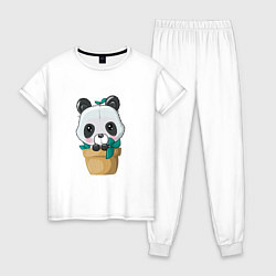 Женская пижама Милая панда в цветочном горшке