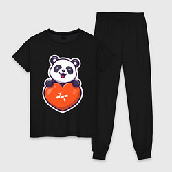 Женская пижама Сердечная панда