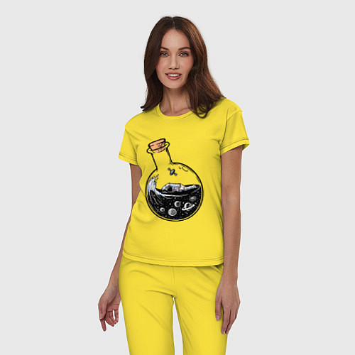 Женская пижама Космос в колбе / Желтый – фото 3
