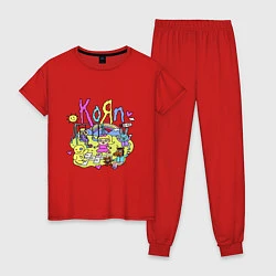 Пижама хлопковая женская Korn - childs, цвет: красный