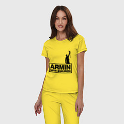 Пижама хлопковая женская Armin van buuren, цвет: желтый — фото 2