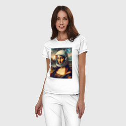 Пижама хлопковая женская Mona Lisa astronaut - neural network, цвет: белый — фото 2