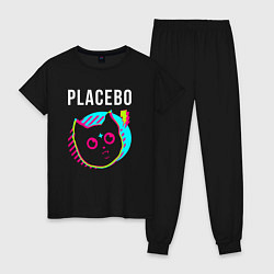Пижама хлопковая женская Placebo rock star cat, цвет: черный