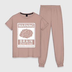 Женская пижама Warning - high brain activity