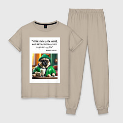 Женская пижама Мопс джентельмен: чтобы стать царем зверей надо бы