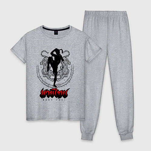 Женская пижама Муай тай боец / Меланж – фото 1