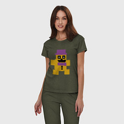 Пижама хлопковая женская Fnaf psychic friend, цвет: меланж-хаки — фото 2