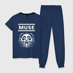 Пижама хлопковая женская Muse rock panda, цвет: тёмно-синий