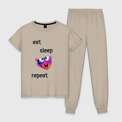 Женская пижама Eat sleep woohoo repeat