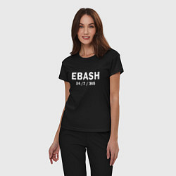 Пижама хлопковая женская Ebash 247365, цвет: черный — фото 2