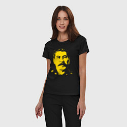 Пижама хлопковая женская Yellow Stalin, цвет: черный — фото 2