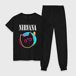 Женская пижама Nirvana rock star cat